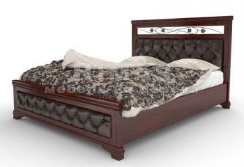 Двуспальная кровать из бука «Лира (мягкая)»